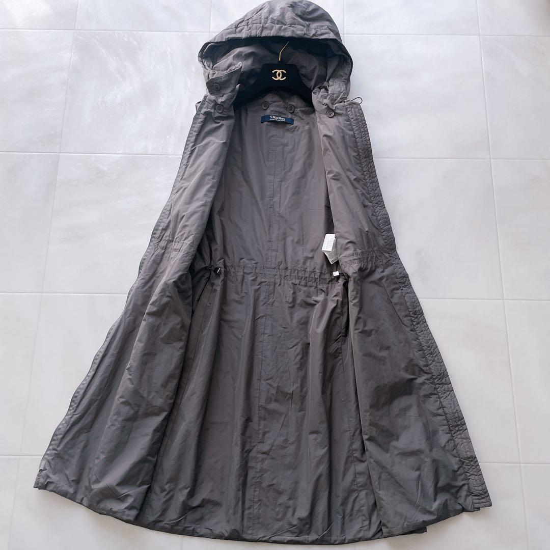 美品✨マックスマーラ ロングジレ フード 着脱可能 ベルト付き 42 XL
