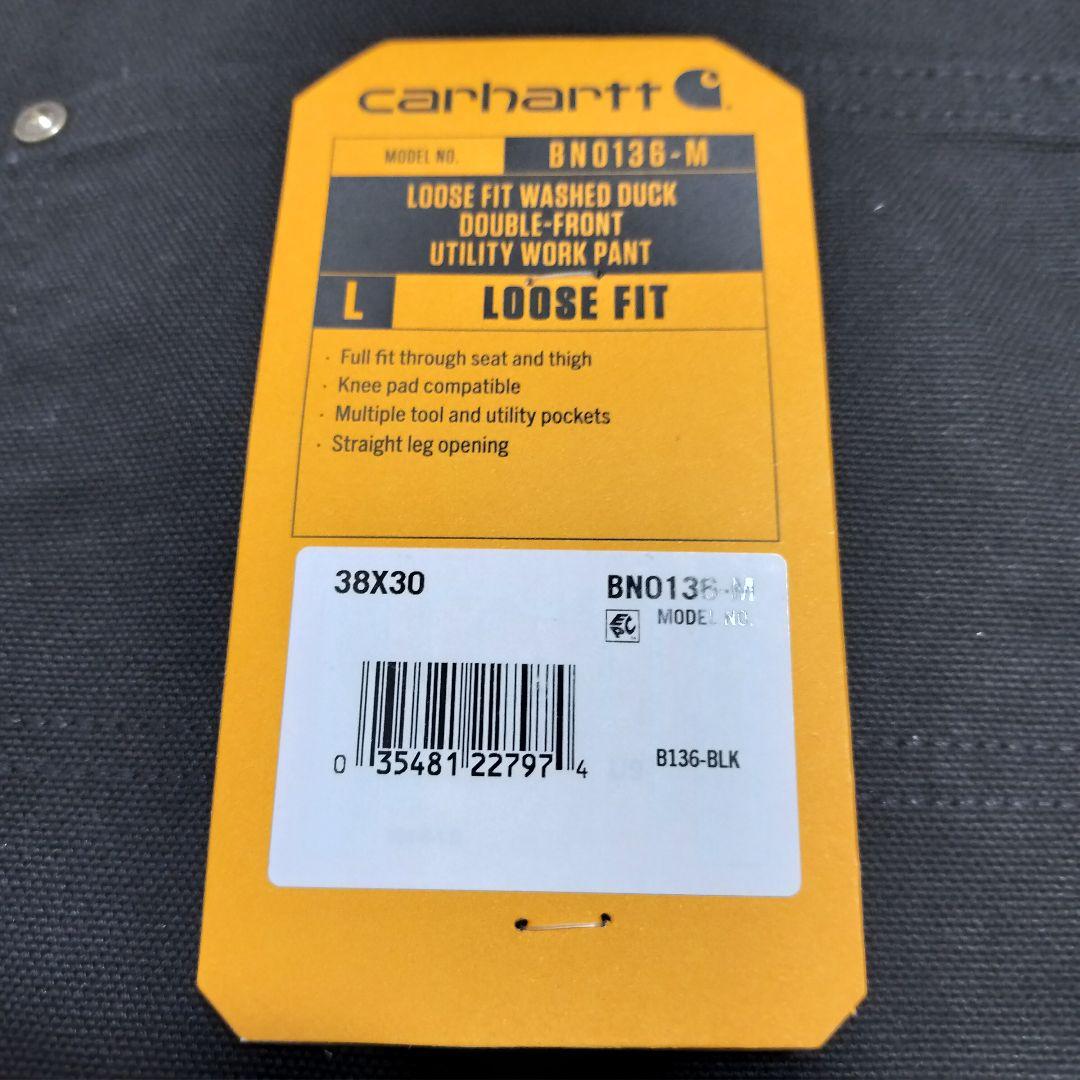 【米国製】Carhartt　ペインターパンツ　ダブルニー　黒　未使用　38x30