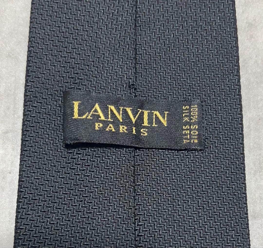 LANVIN ネクタイ ソリッド ブラック