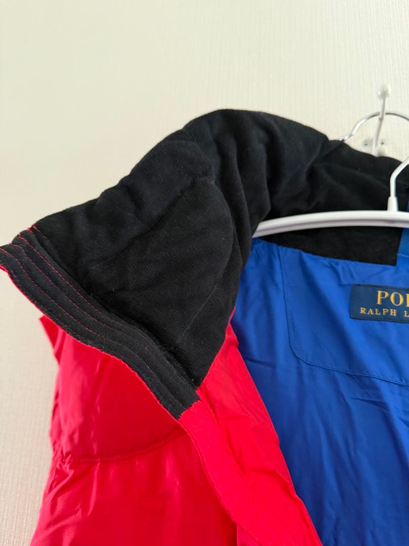 【美品】POLO ポロラルフローレン フード付き ダウンベストLサイズ