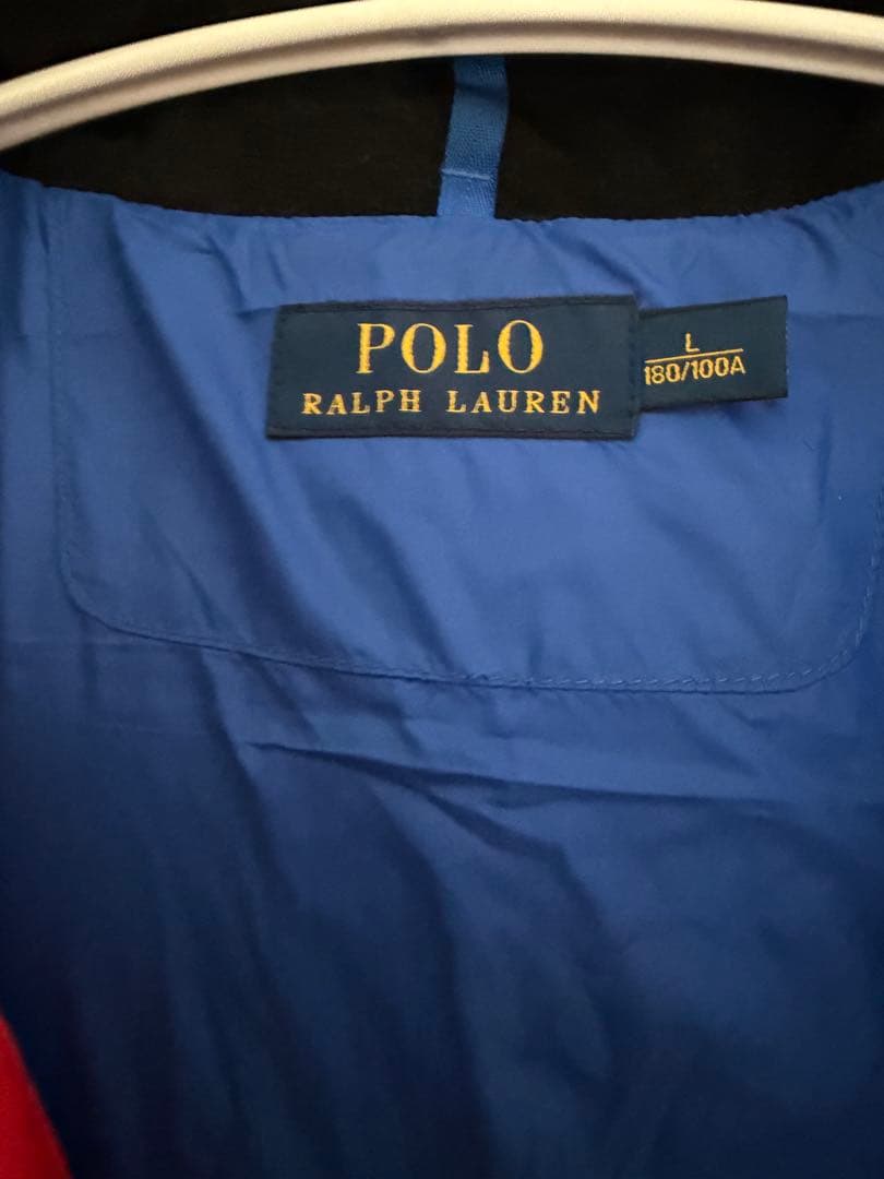 【美品】POLO ポロラルフローレン フード付き ダウンベストLサイズ