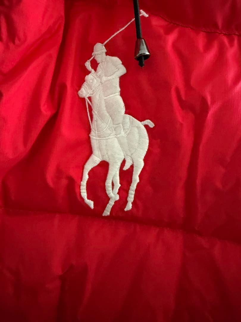 【美品】POLO ポロラルフローレン フード付き ダウンベストLサイズ