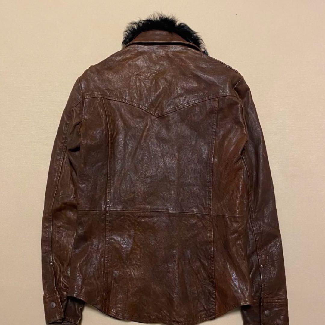 5351 POUR LES HOMMES 羊革 ファーレザージャケット 2