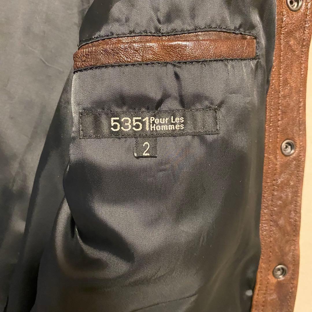 5351 POUR LES HOMMES 羊革 ファーレザージャケット 2