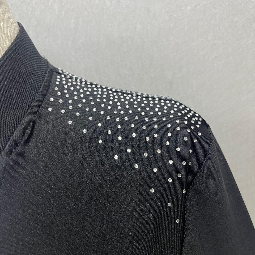 新品 社交ダンス メンズ ファスナー ラテンシャツ ブラック サイズM