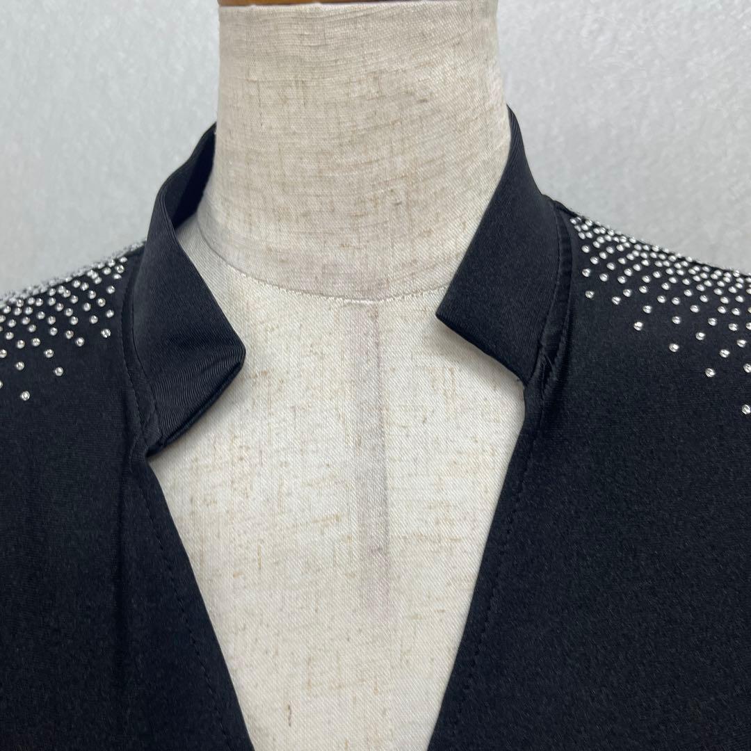 新品 社交ダンス メンズ ファスナー ラテンシャツ ブラック サイズM