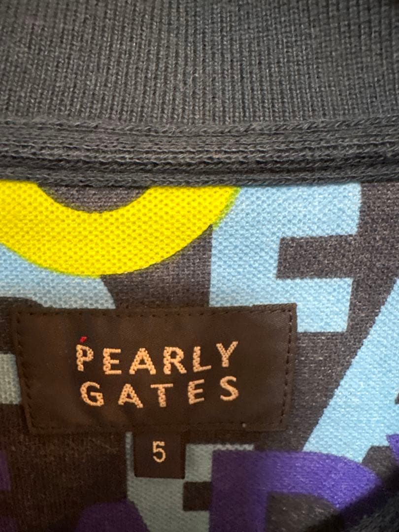 PEARLY GATES 総柄ポロシャツ サイズ5 日本製 メンズL