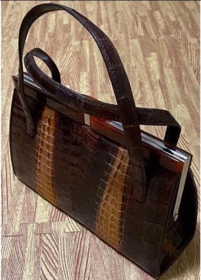 クロコダイル本革カイマンレザーバッグ