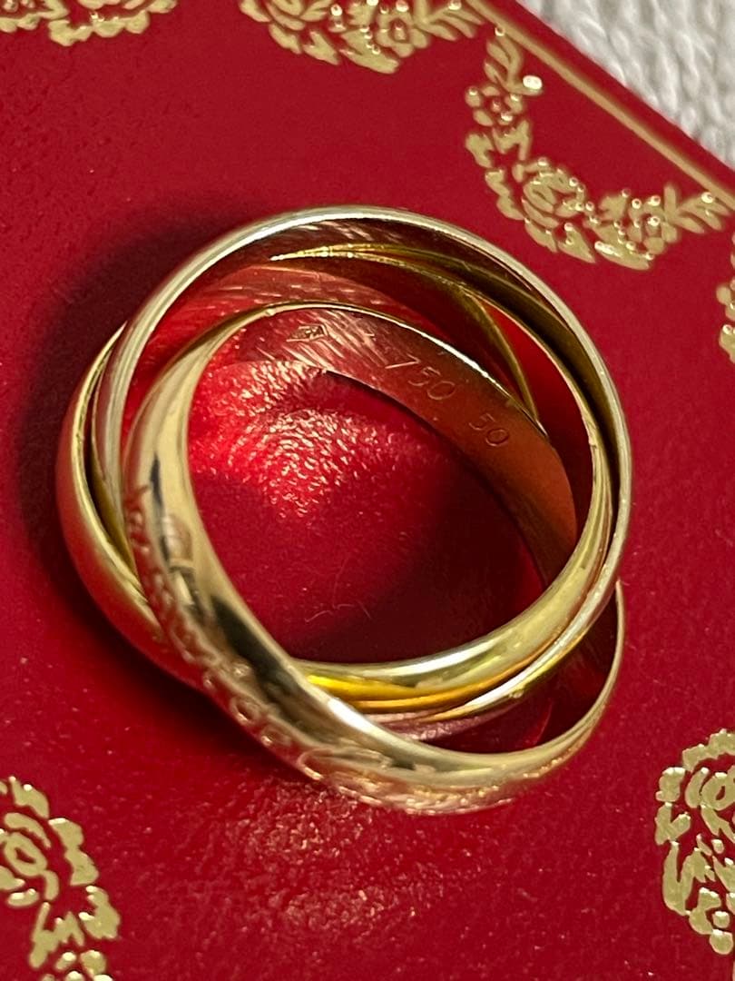 Cartier カルティエ 750YG×WG×PG 3連　トリニティ リング