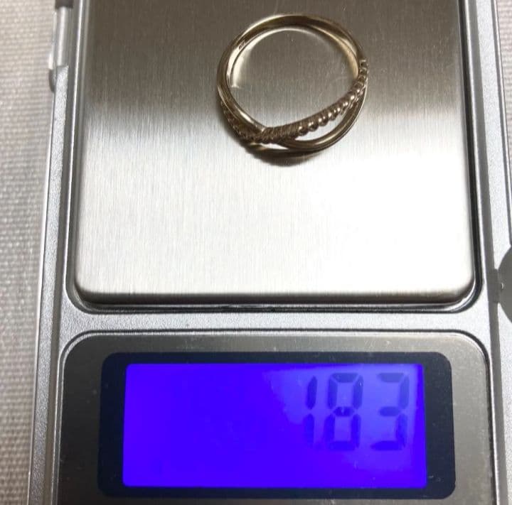 ツツミ　K10リング　イエローゴールドクロスリング　11号　10金