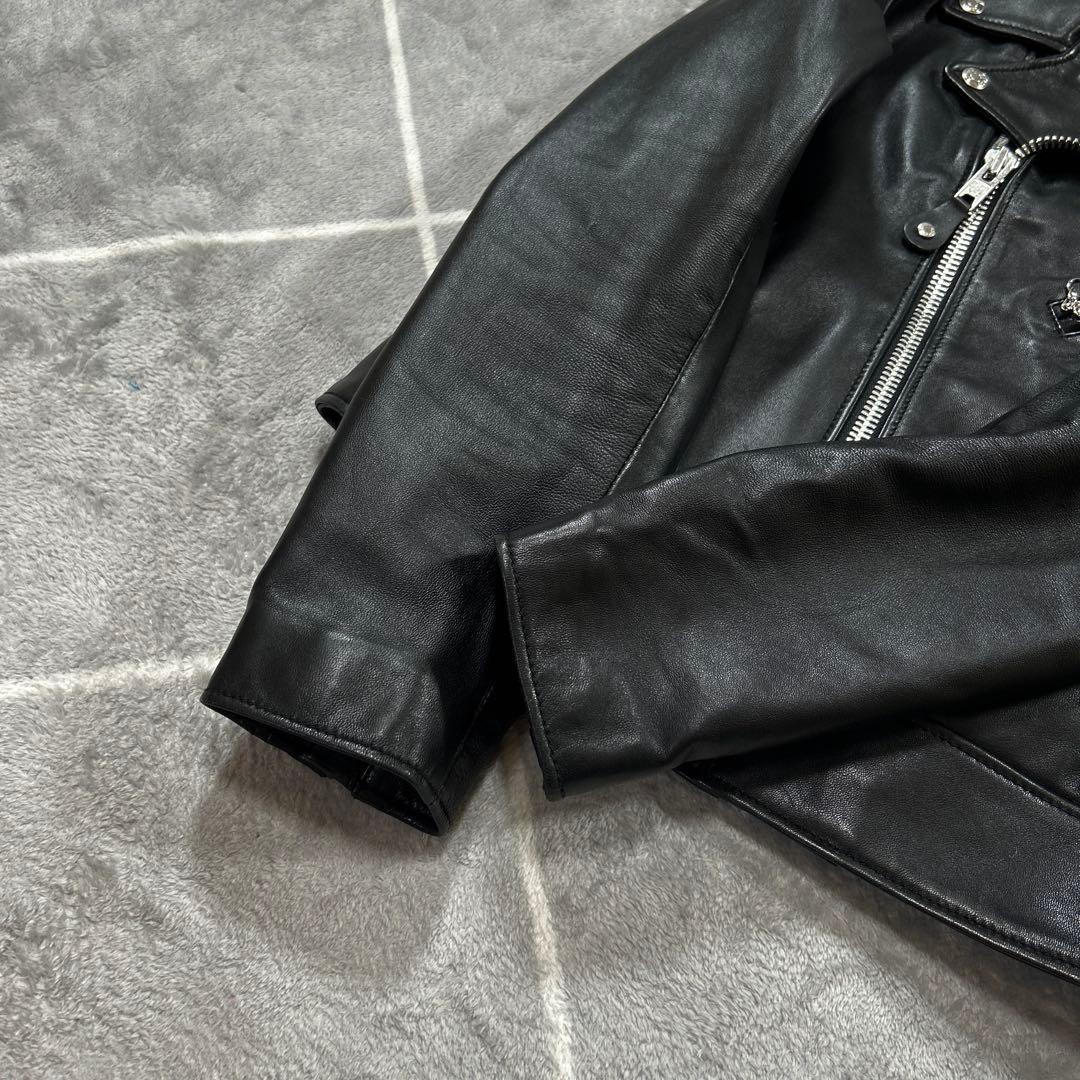 【未使用L】 SCHOTT ショット ダブルスレザージャケット 羊革 ラム