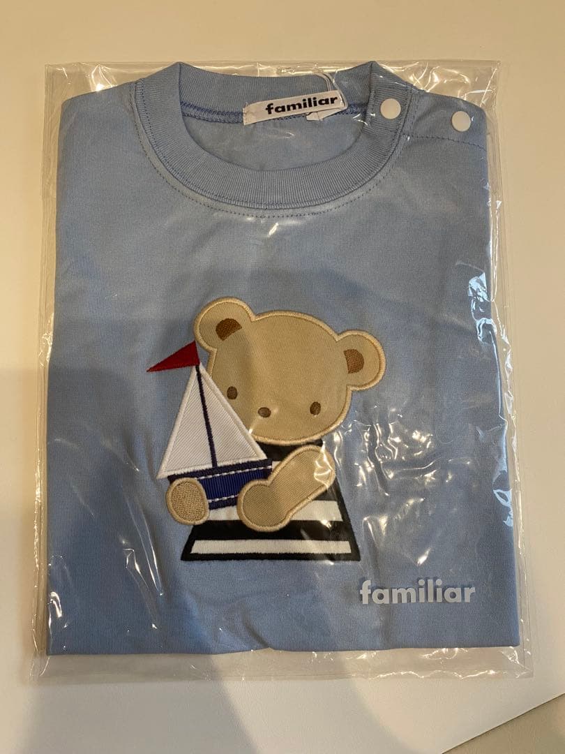 ⭐︎新品未使用　未開封⭐︎ familiar 水色 クマ Tシャツ 90サイズ