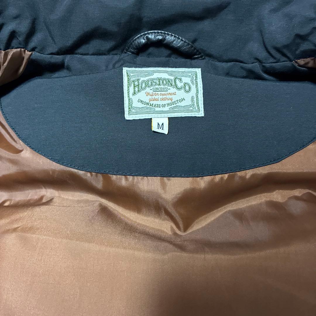 ヒューストン　HOUSTON ダウンベストブラック　黒　M 美品　羊革