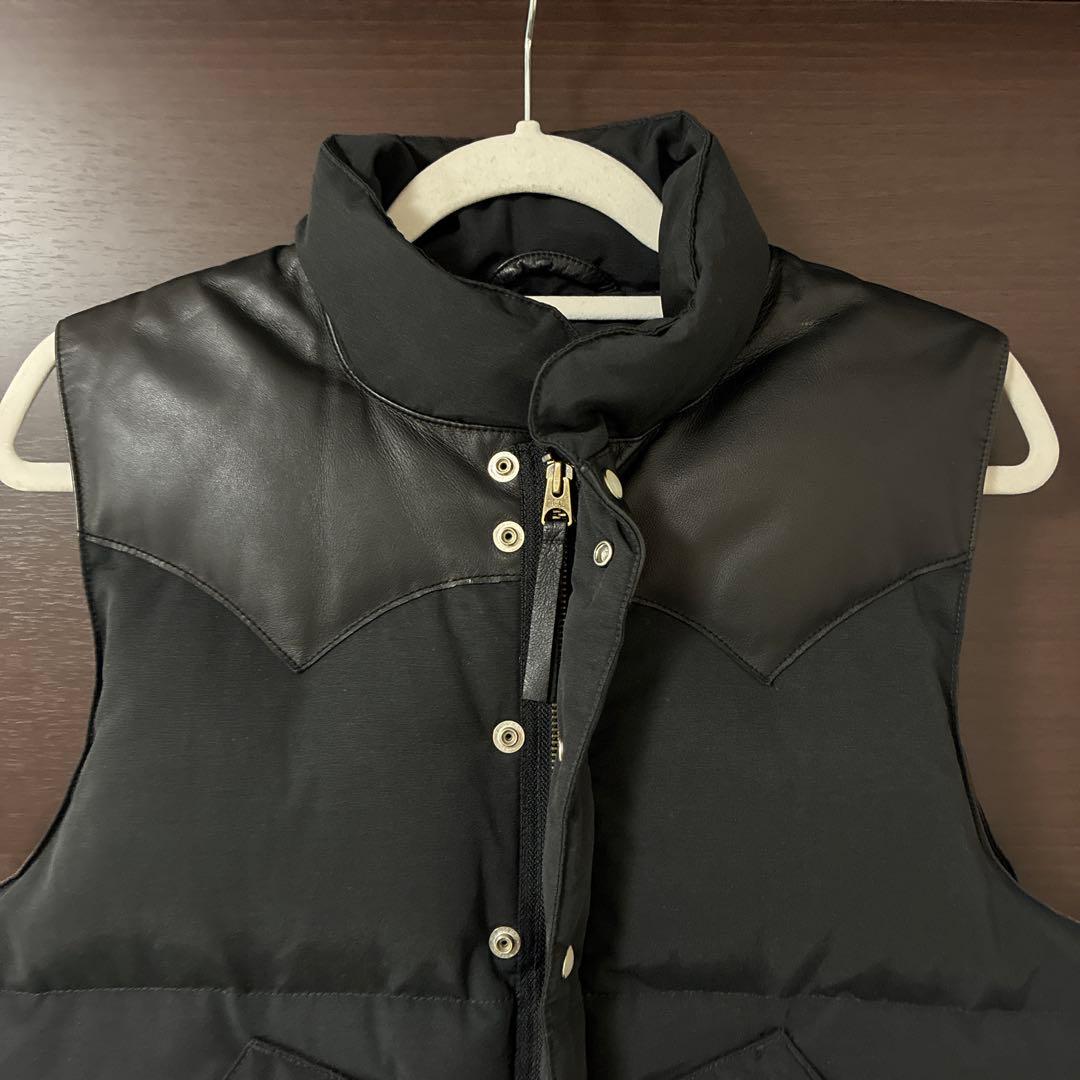 ヒューストン　HOUSTON ダウンベストブラック　黒　M 美品　羊革