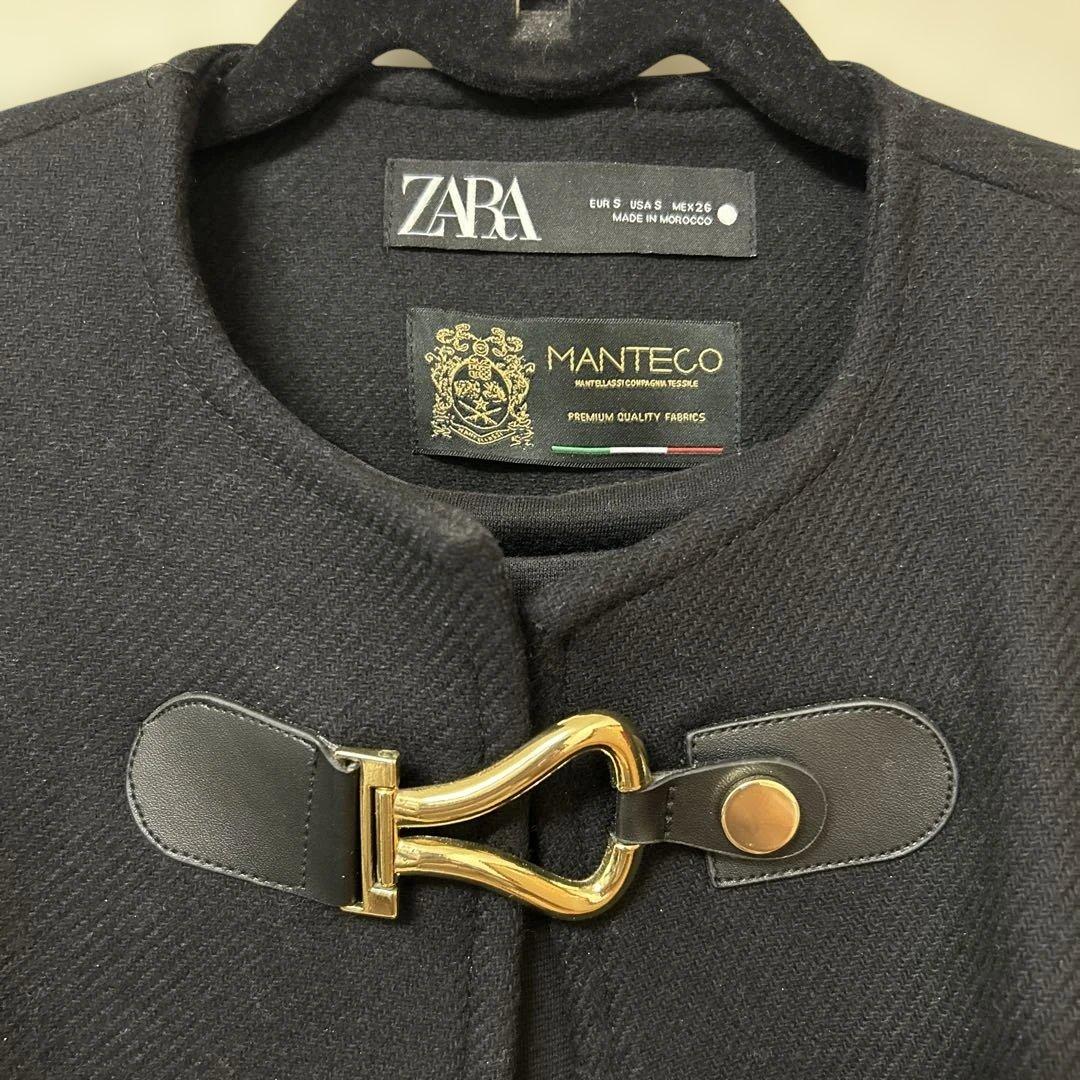 ZARA ブラック ポンチョコート　ケープコート