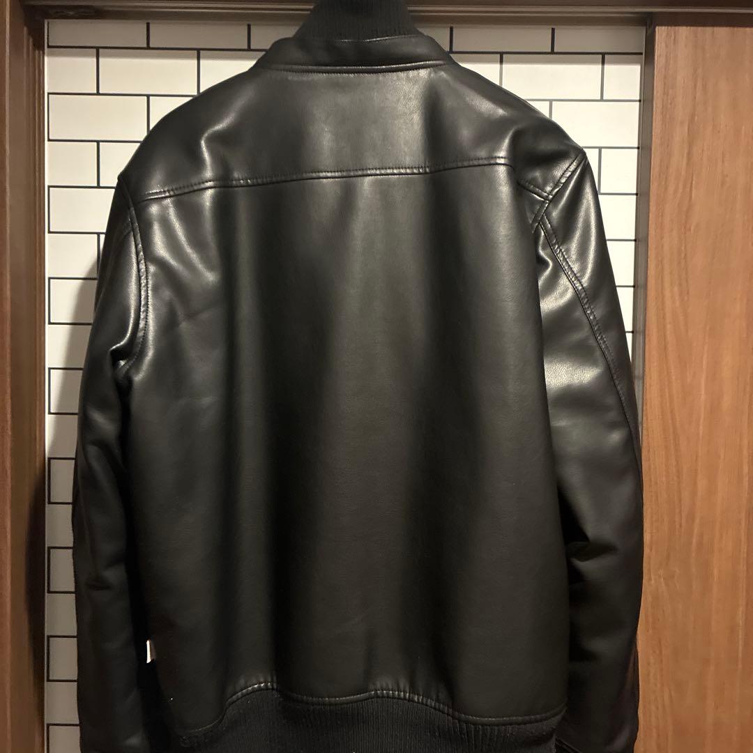 ALPHA INDUSTRIES ブラックレザージャケット XL