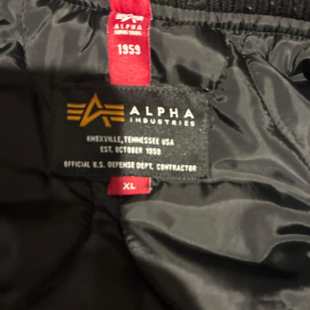 ALPHA INDUSTRIES ブラックレザージャケット XL