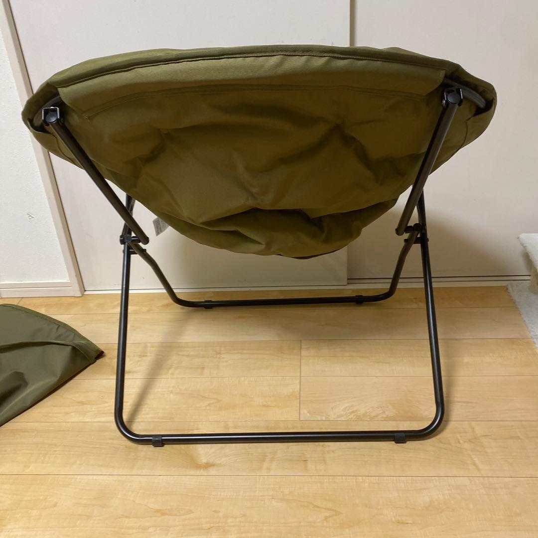アイリス　オーヤマ　ムーンチェア　アウトドア　キャンプ　椅子　カーキ　モコモコ