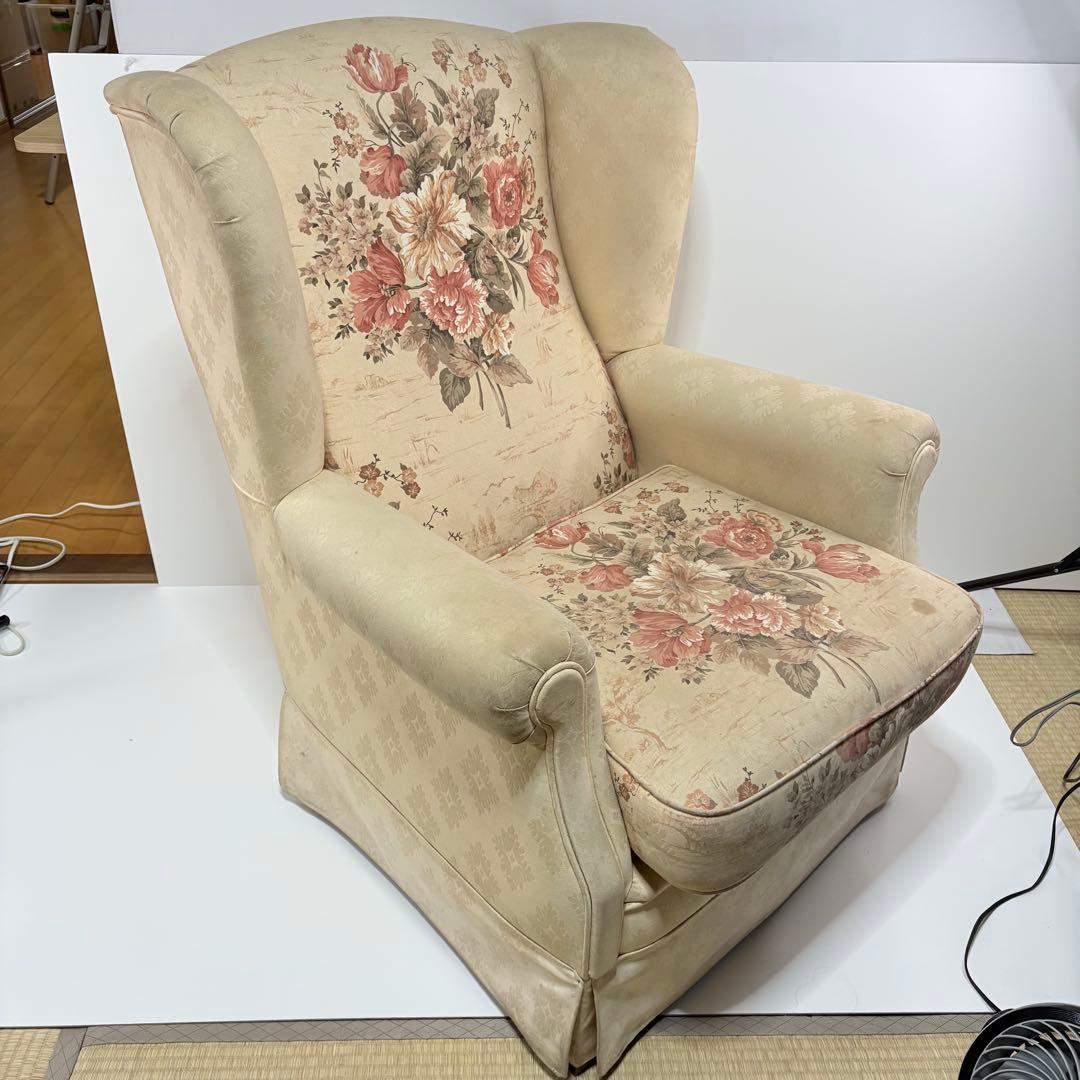 【福岡】 シングルソファ アンティーク ビンテージ ロココ調 家具 花柄