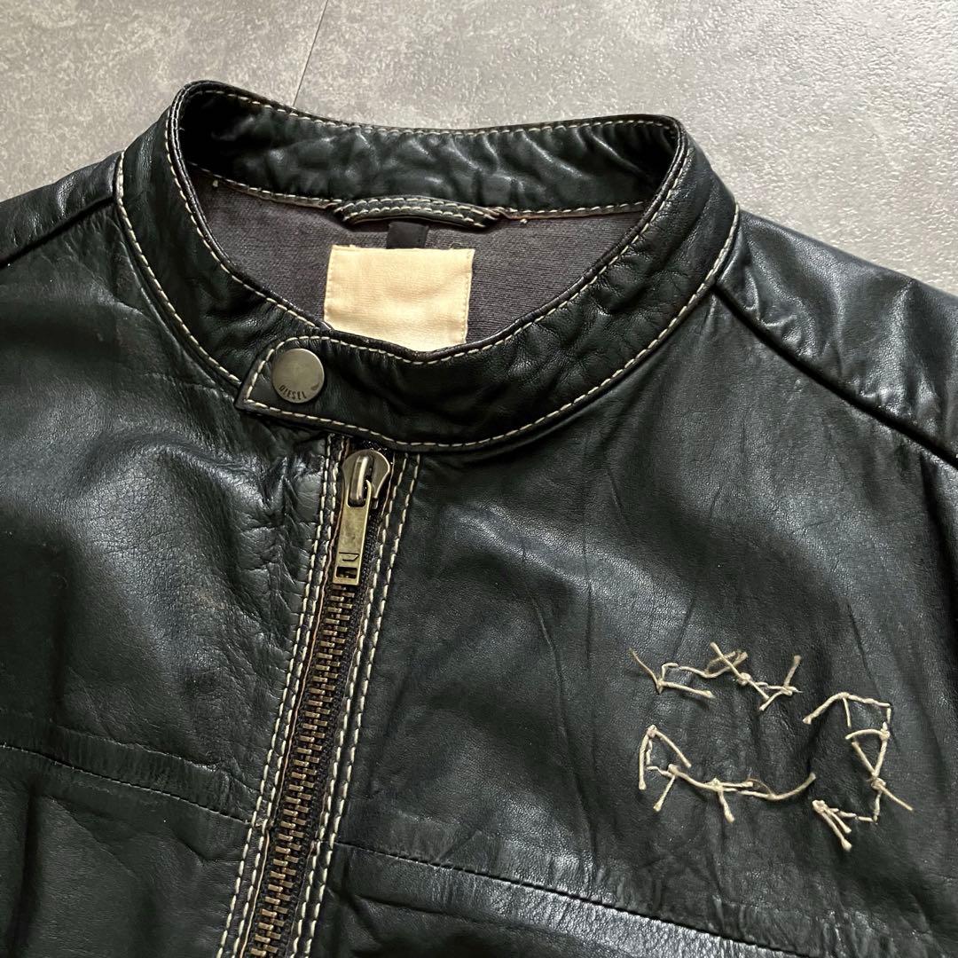 00s diesel lamb leather riders jkt Y2K短丈