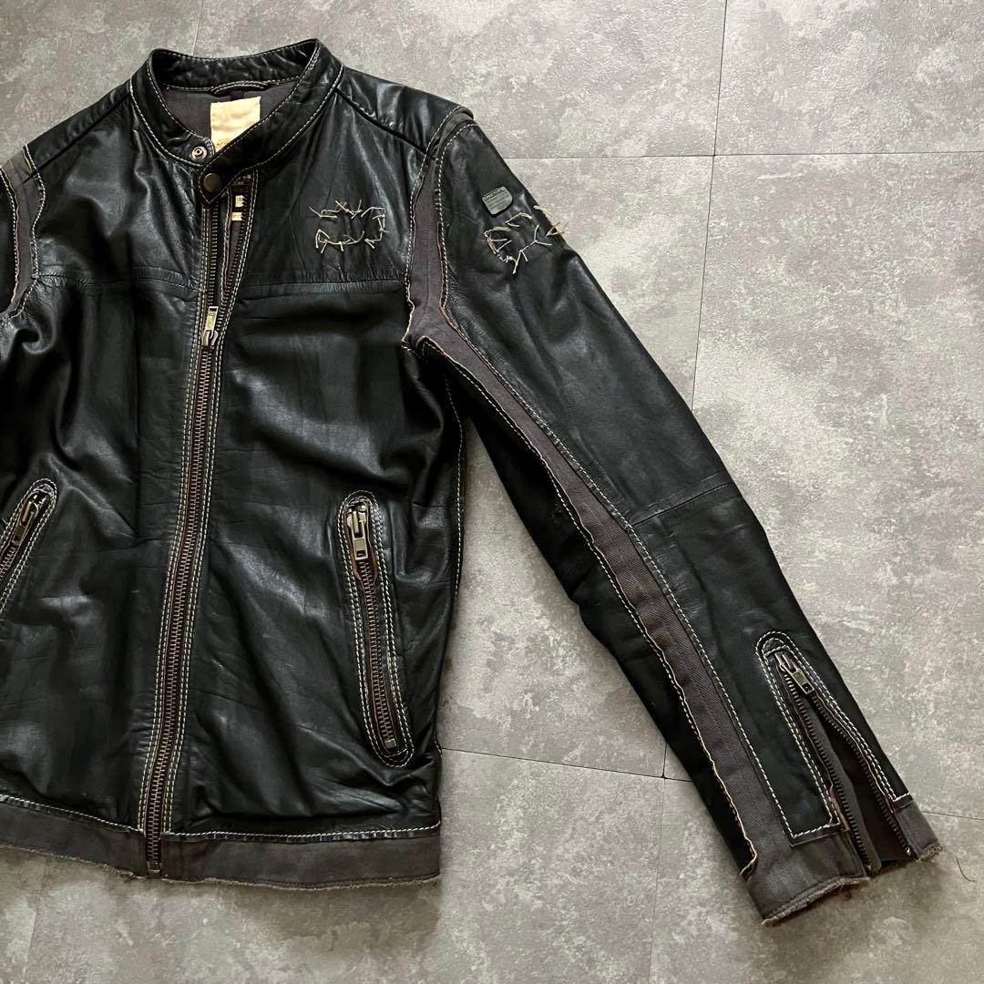 00s diesel lamb leather riders jkt Y2K短丈