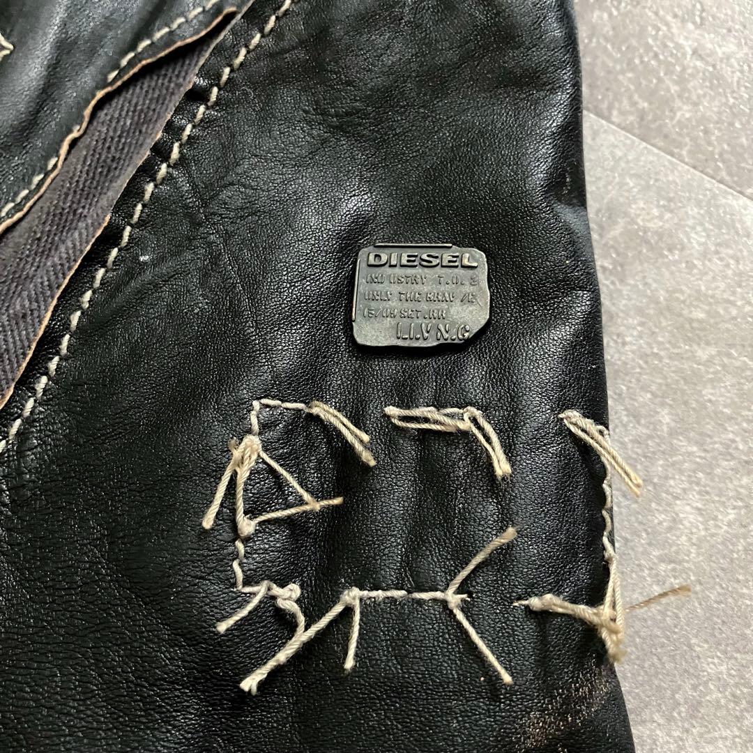 00s diesel lamb leather riders jkt Y2K短丈