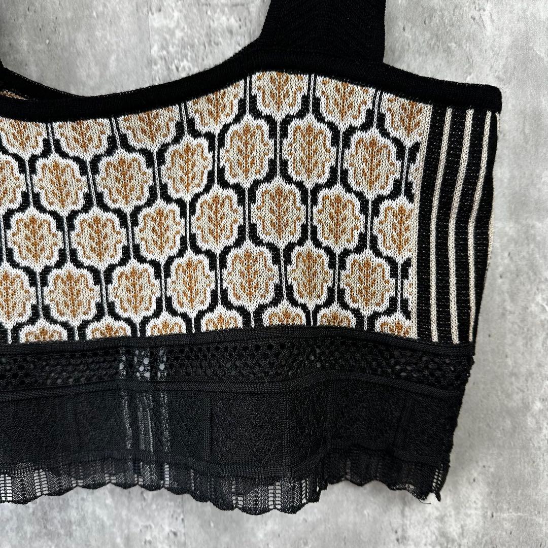 美品✨ PUBLIC TOKYO パネルジャガードキャミビスチェ ブラック