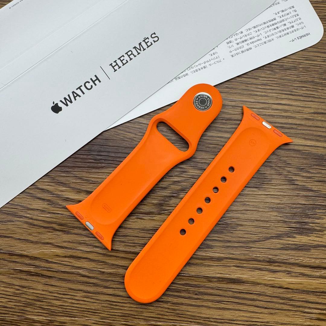 2487 Apple Watch エルメス　オレンジ　スポーツ　バンド　シリコン