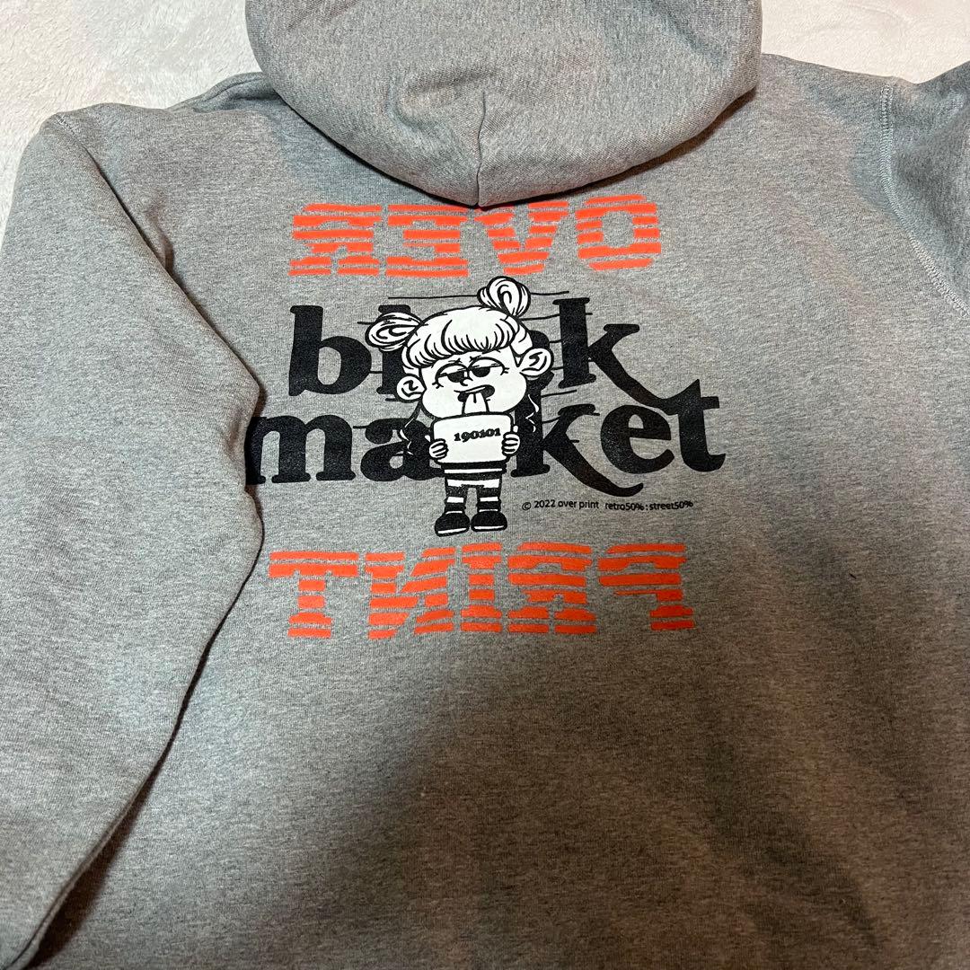 over print パーカー