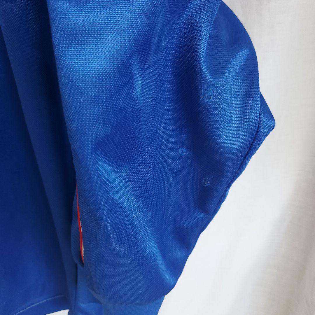 90s asics FOOTBALL GEAR ウェア ロンT ゲームシャツ 青