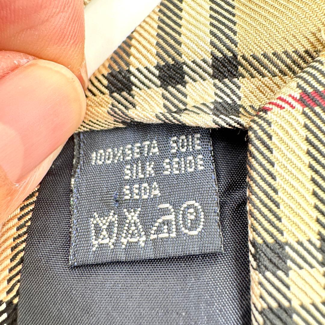 良品 BURBERRY バーバリー ネクタイ ノバチェック 人気 王道 ベージュ