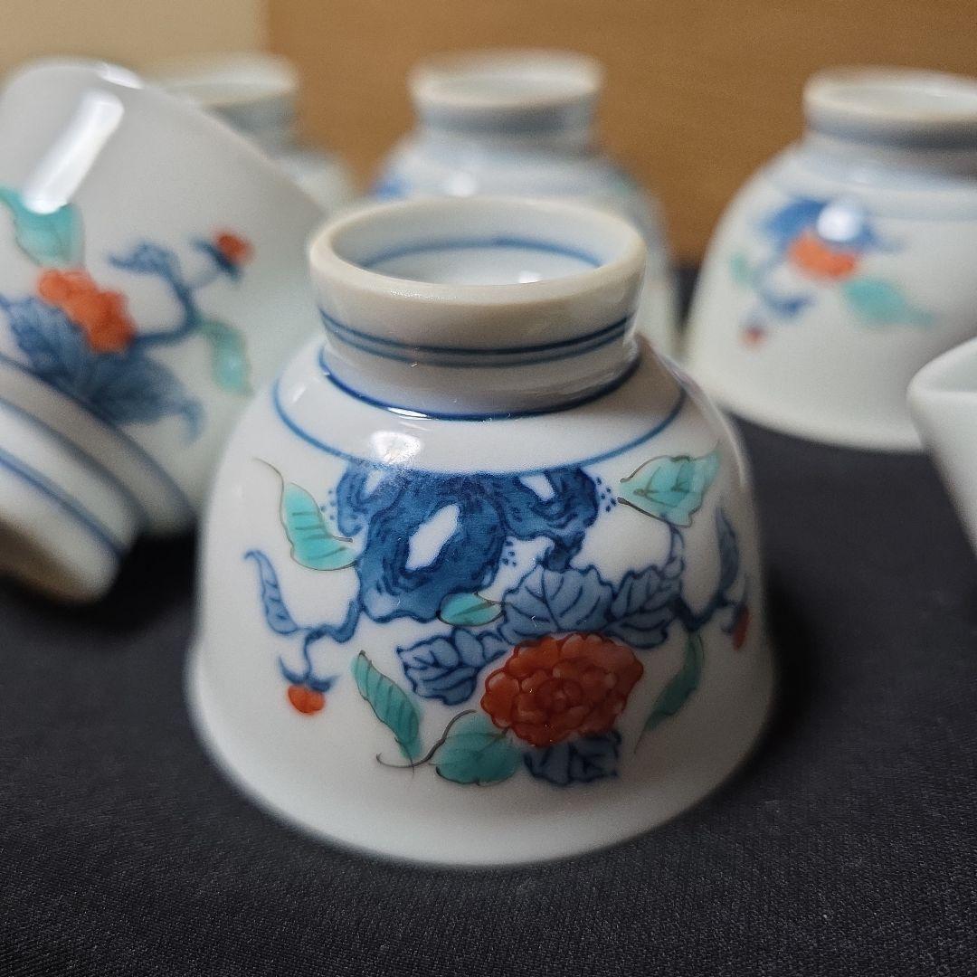 MAHO°❁ 畑萬陶苑　染錦岩牡丹絵　玉露茶器揃　煎茶器　ヴィンテージ