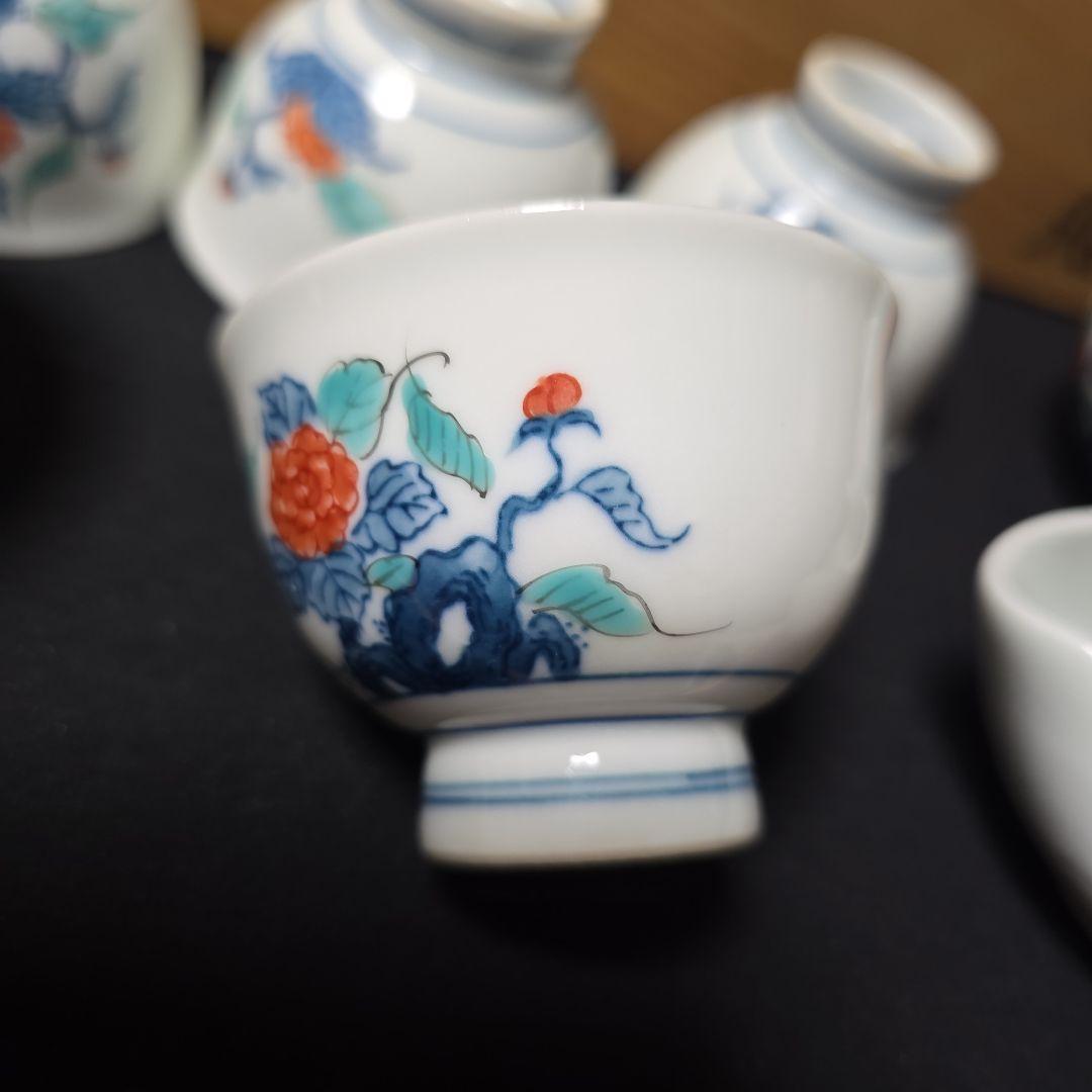 MAHO°❁ 畑萬陶苑　染錦岩牡丹絵　玉露茶器揃　煎茶器　ヴィンテージ