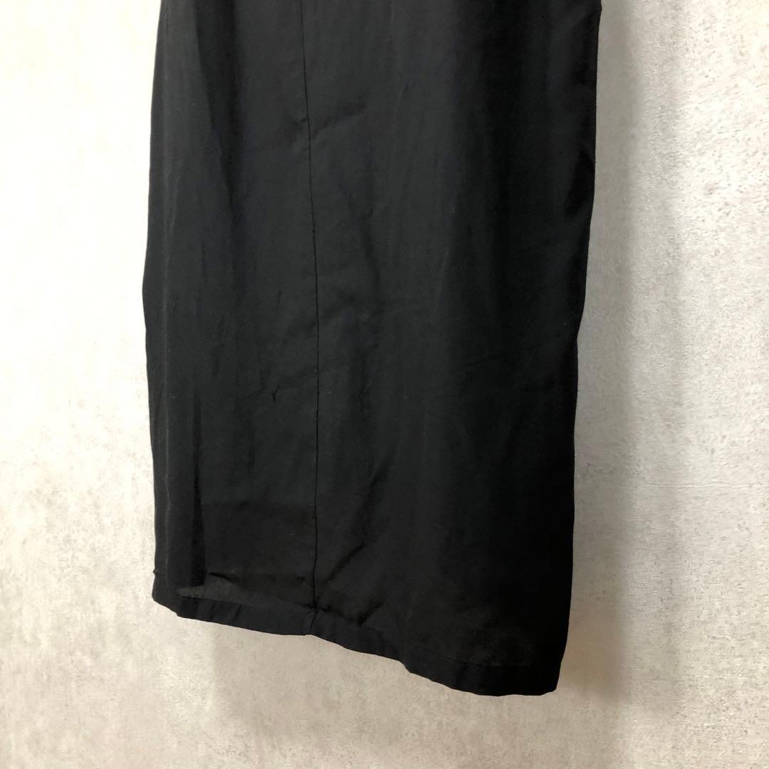 LIMI feu トレンチ風 半袖ロングワンピース 黒 ブラック