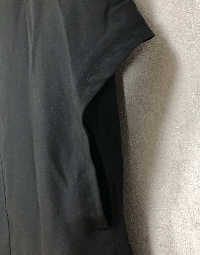 LIMI feu トレンチ風 半袖ロングワンピース 黒 ブラック