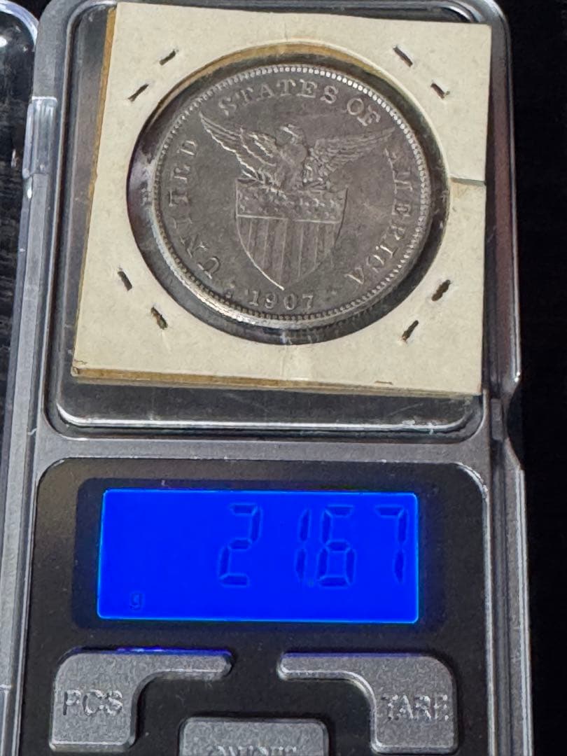 フィリピン 1ペソ　銀貨　1907年 　古銭
