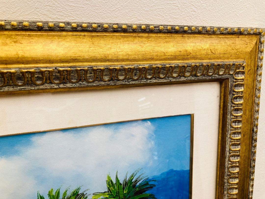 絵画 風景画 油絵 肉筆油彩画 地中海への道 王群作