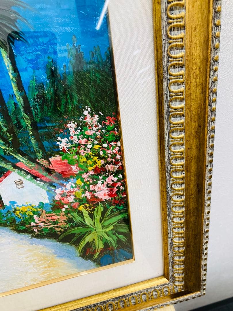 絵画 風景画 油絵 肉筆油彩画 地中海への道 王群作
