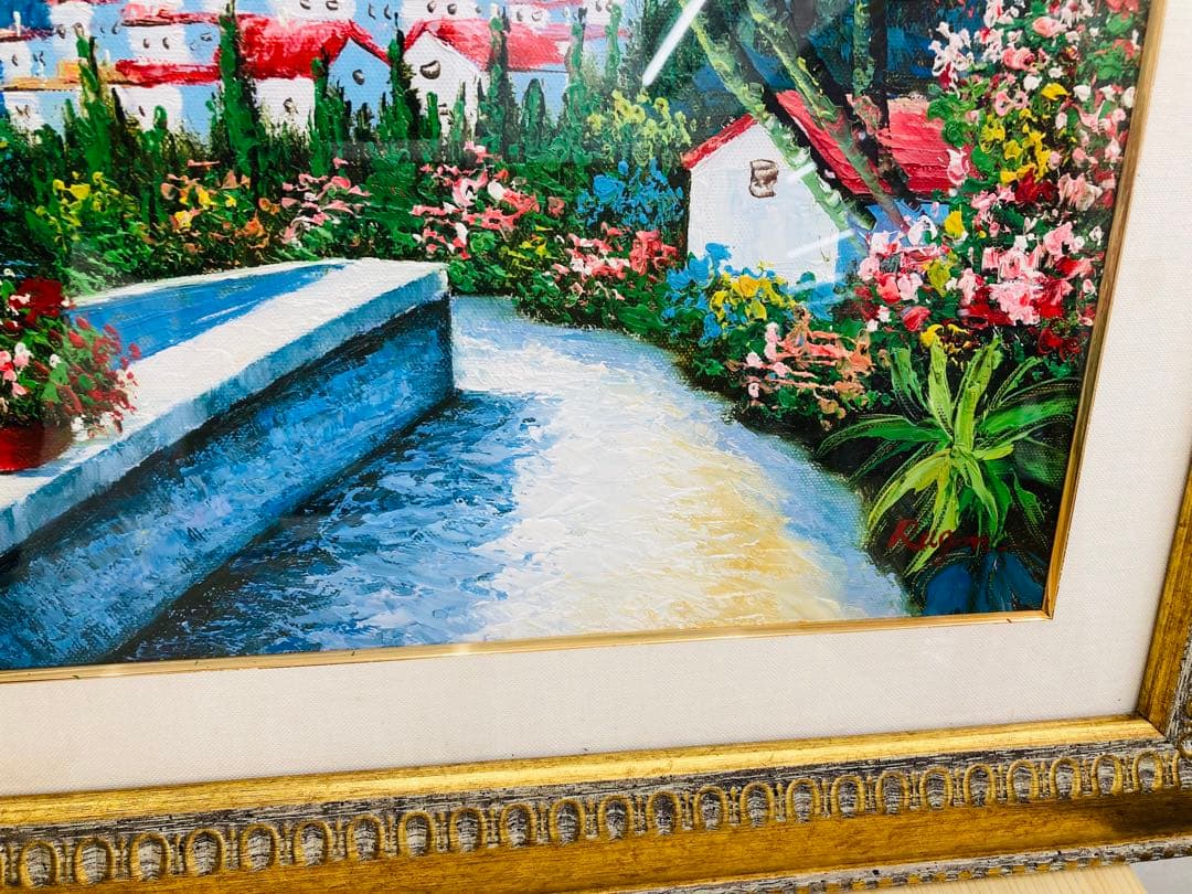 絵画 風景画 油絵 肉筆油彩画 地中海への道 王群作