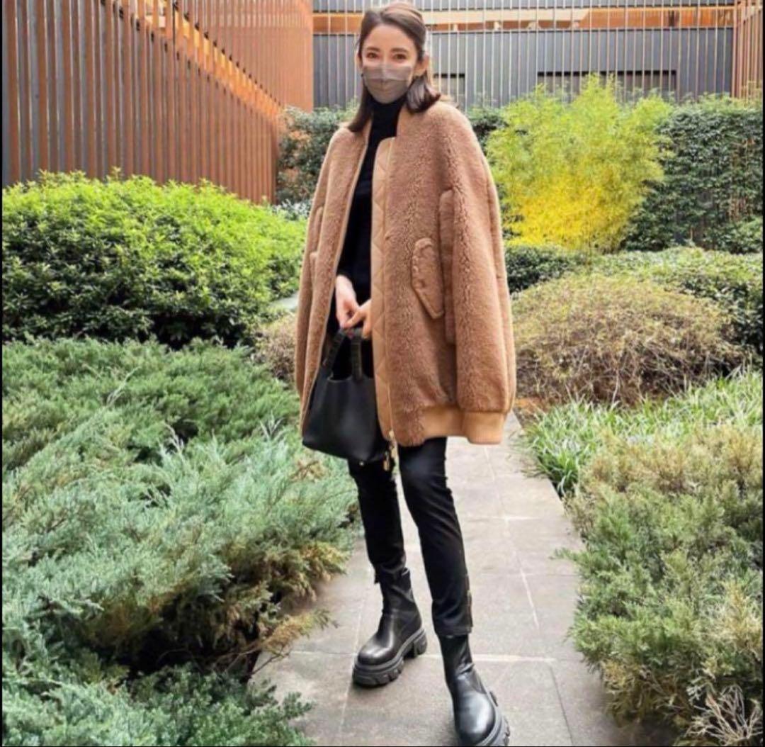 Max Mara マックスマーラ　テディ　ボンバーケープ　キャメル　S