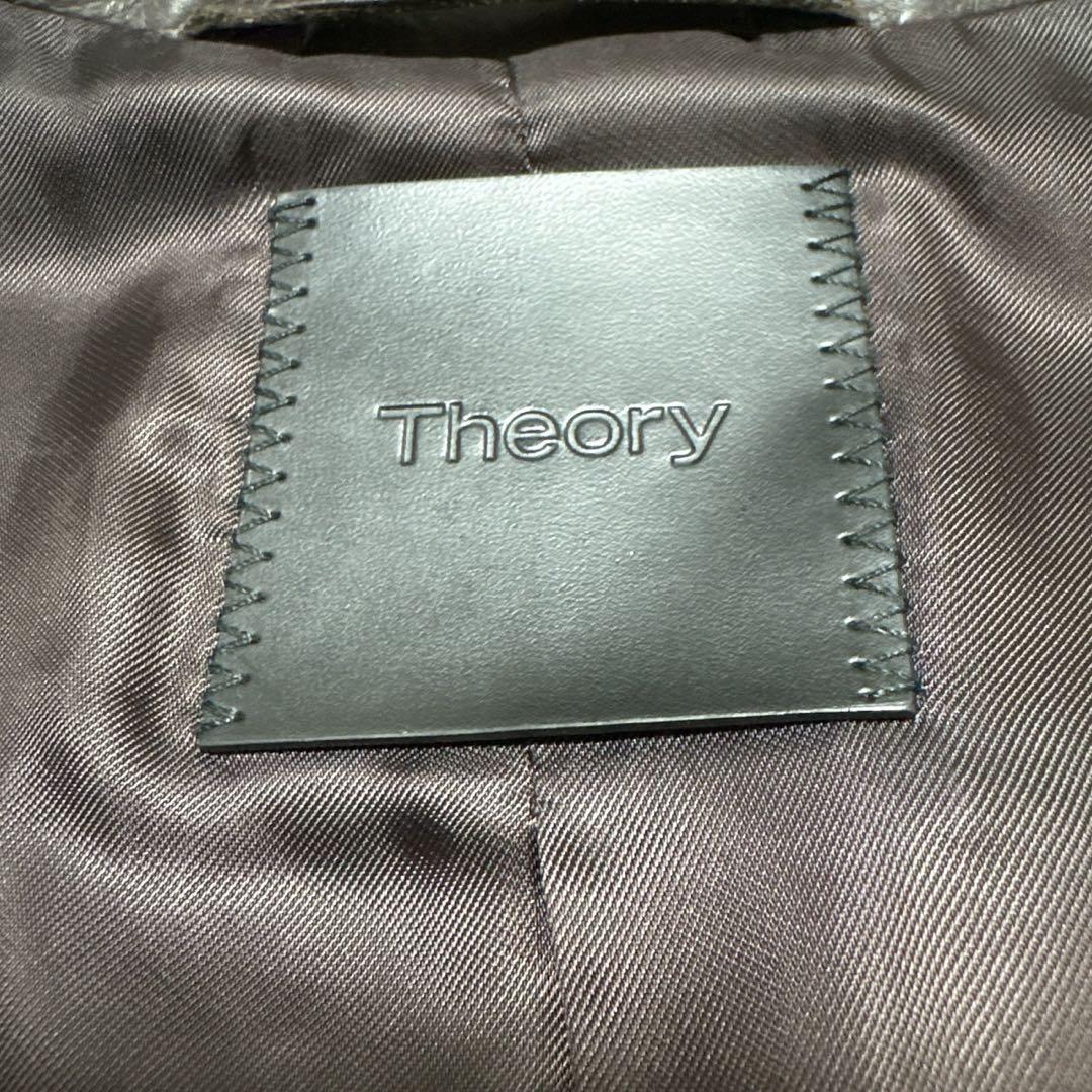美品✨ Theoryセオリー シングルレザーライダースジャケット 牛革カウレザー