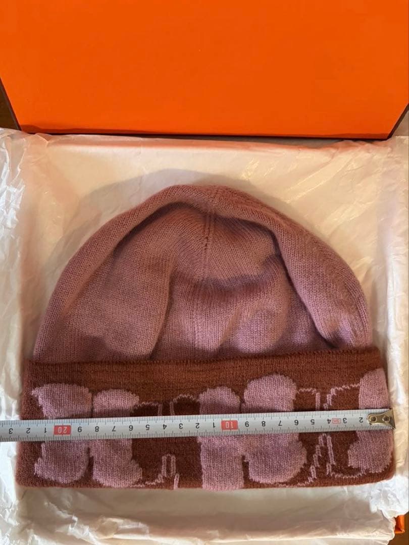 【美品】エルメスHERMES Hロゴ ニット帽 マルジェラ期 細なめらかカシミヤ