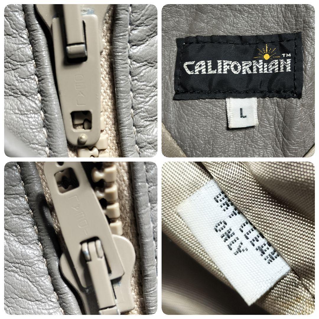 80s Californian 羊革ボンバー IDEALジップ レザージャケット