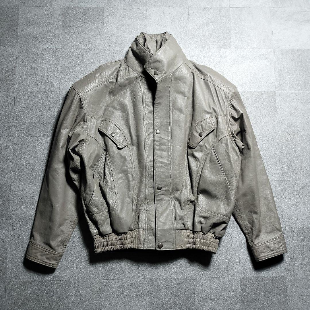 80s Californian 羊革ボンバー IDEALジップ レザージャケット