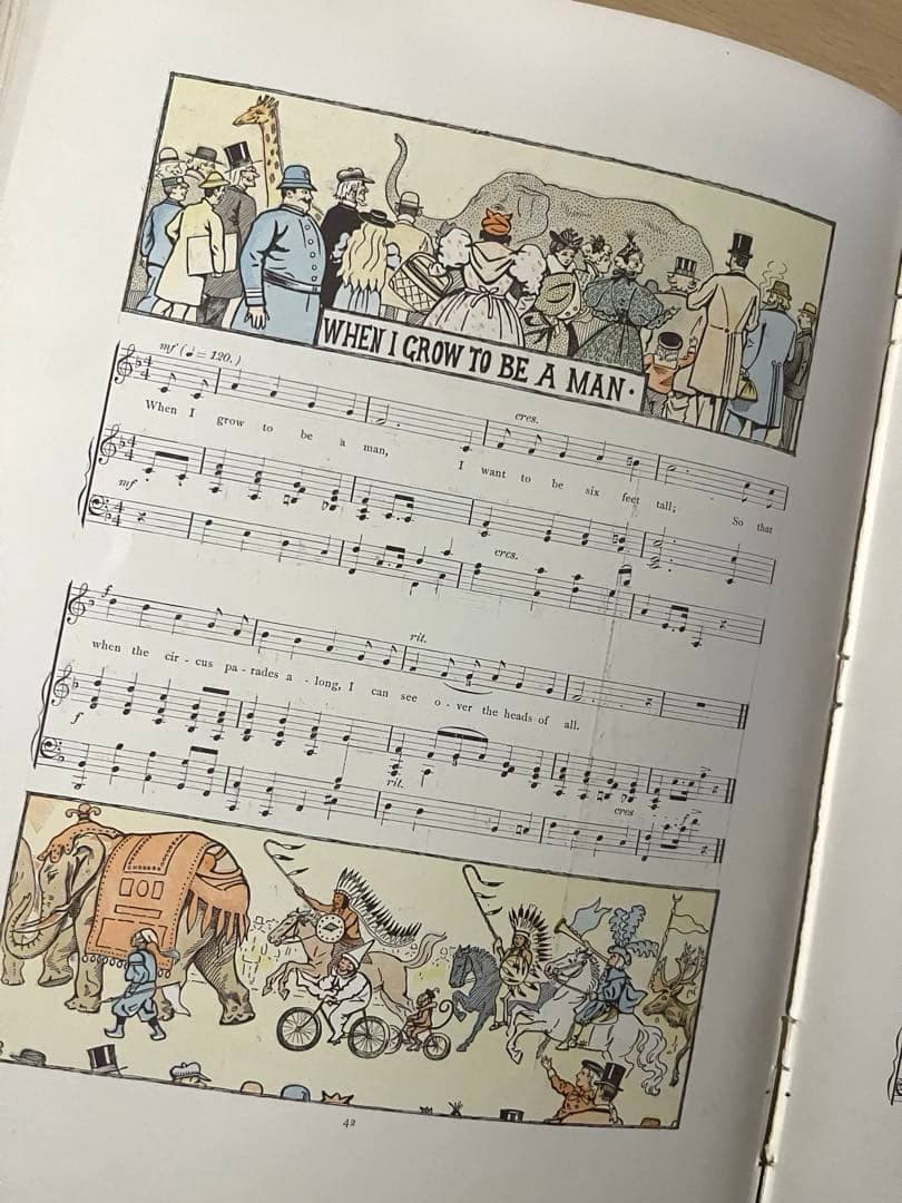 No.457希少 アンティーク 古書 洋書 児童書 樂譜絵本 イギリス童謡