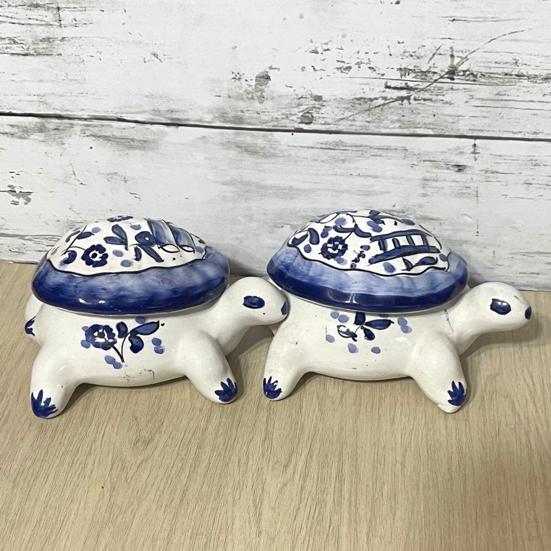 陶器製　カメの小物入れ　ポルトガル製　ハンドメイド