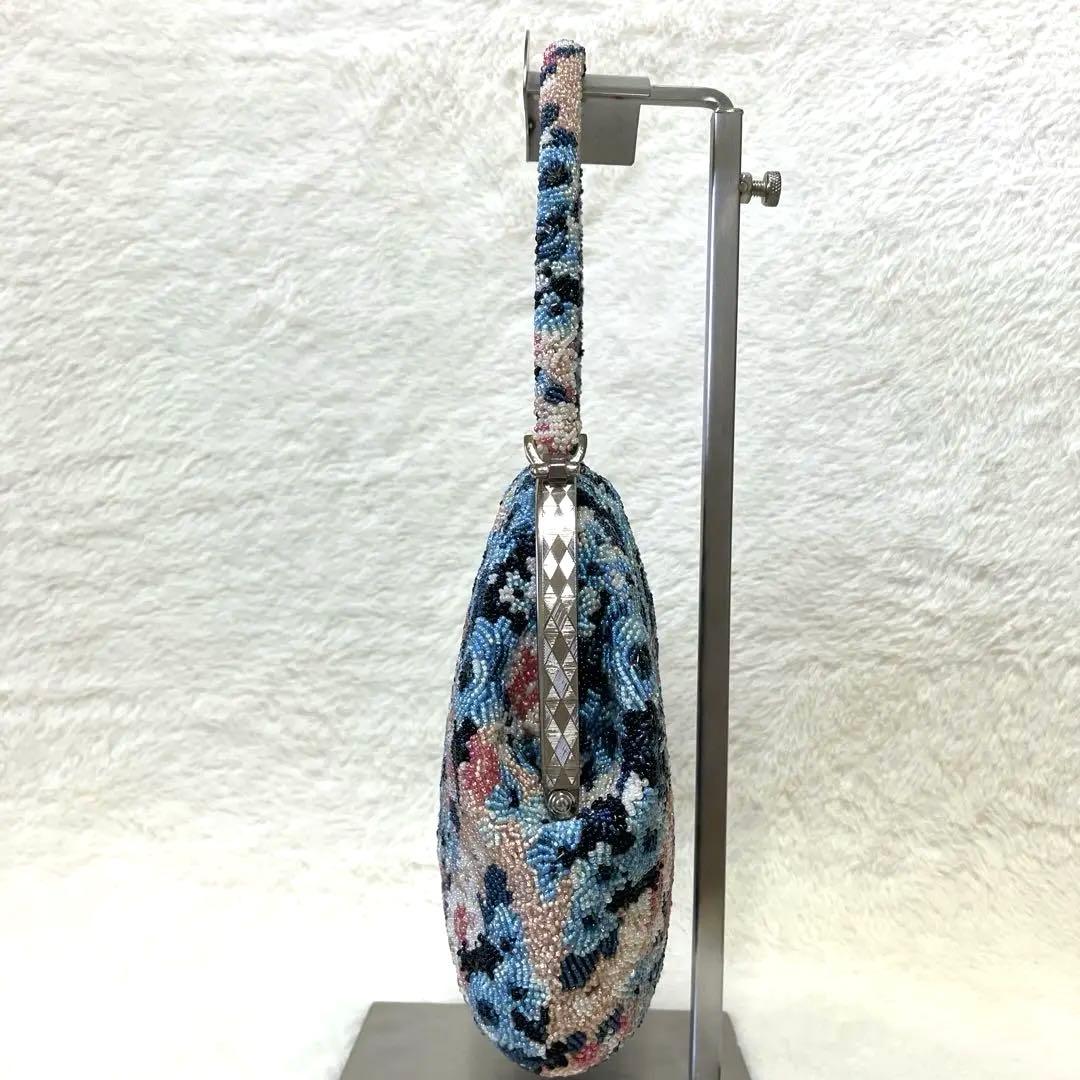 【美品】豪華　ビーズバッグ　和装バッグ　洋装バッグ　総ビーズ　花柄　大正ロマン