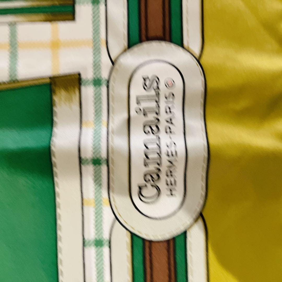 エルメス カレ90 シルクスカーフ 大判 Camails カマイユ 緑 グリーン