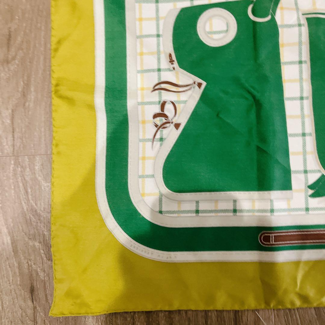 エルメス カレ90 シルクスカーフ 大判 Camails カマイユ 緑 グリーン