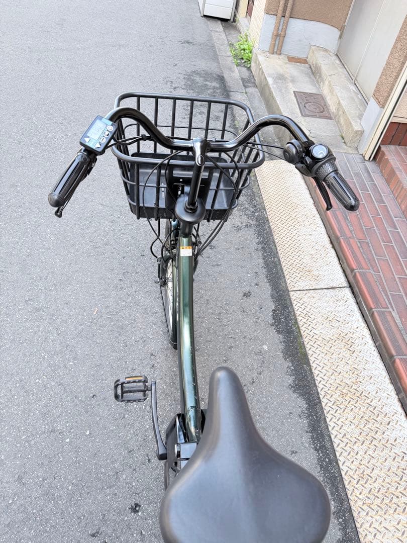 大阪府　子供乗せ　ヤマハ　電動アシスト自転車 チャイルドシート付き 緑色